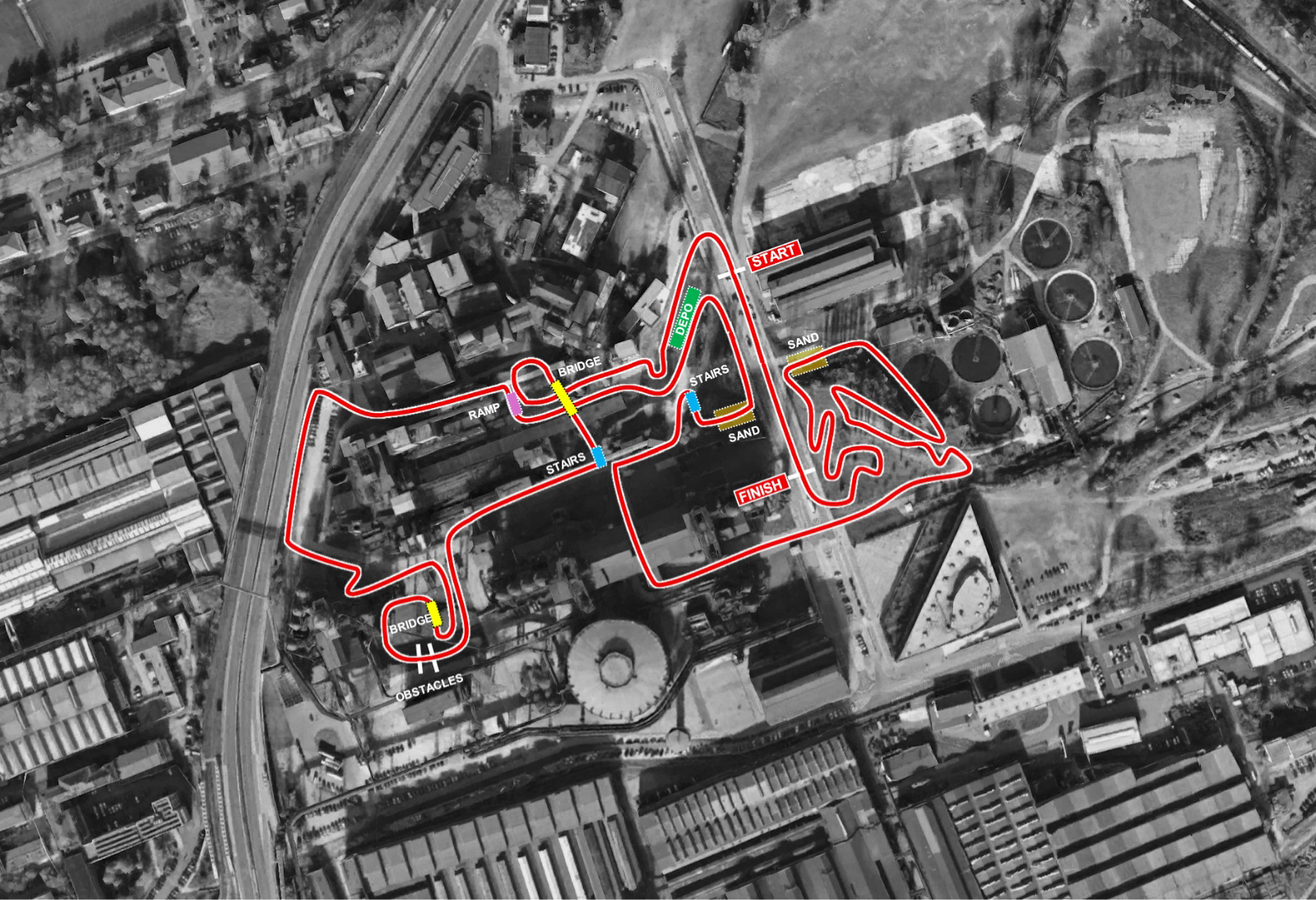 Mapa trati UCI Cyclo-cross World Cup Ostrava 2026 — Dolní Vítkovice